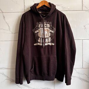 Ecko Unltd Embroidered Crest Logo Hoodie Y2K Streetwear